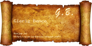 Gierig Bence névjegykártya